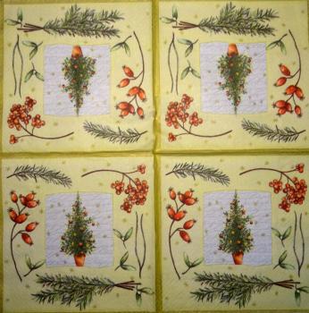 195 Weihnachten Blumen - 3-lagig (rot) - Ihr